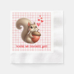 Cute funny squirrel Valentine's Day Napkins