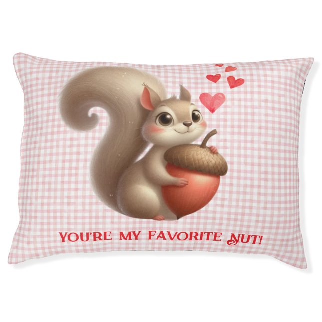 Cute funny squirrel Valentine's Day Pet Bed (Front)