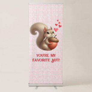 Cute funny squirrel Valentine's Day Retractable Banner