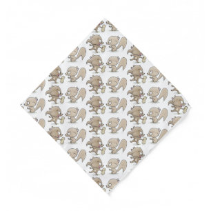 Cute funny squirrels cartoon illustration bandana