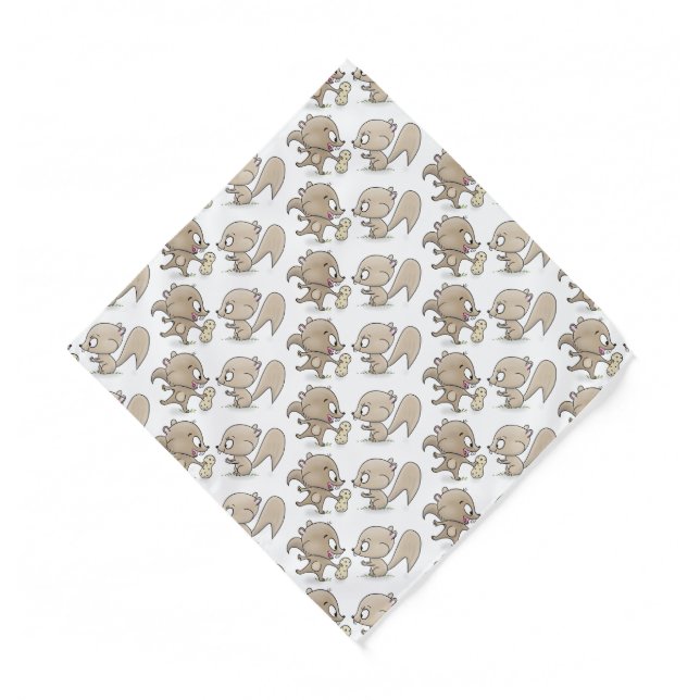 Cute funny squirrels cartoon illustration bandana (Front)
