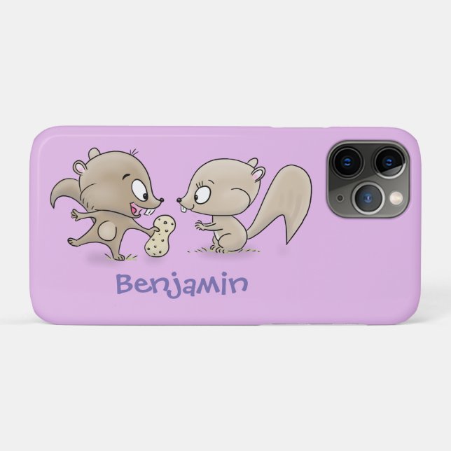 Cute funny squirrels cartoon illustration  Case-Mate iPhone case (Back (Horizontal))