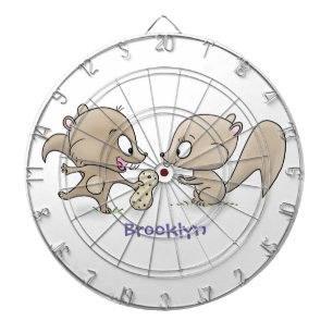Cute funny squirrels cartoon illustration dart board