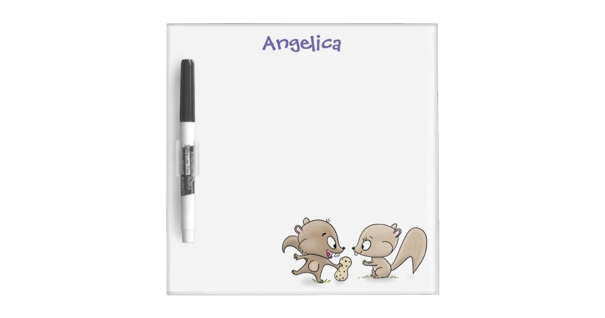 Cute funny squirrels cartoon illustration dry erase board