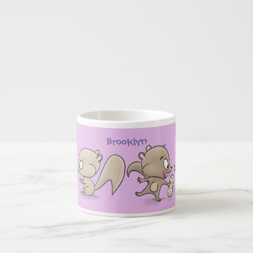 Cute funny squirrels cartoon illustration espresso cup