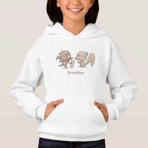 Cute funny squirrels cartoon illustration hoodie