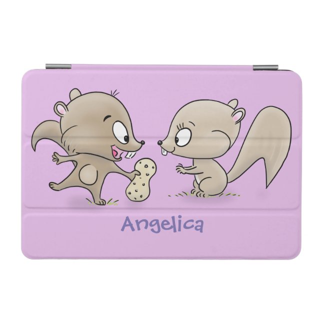 Cute funny squirrels cartoon illustration iPad mini cover (Horizontal)
