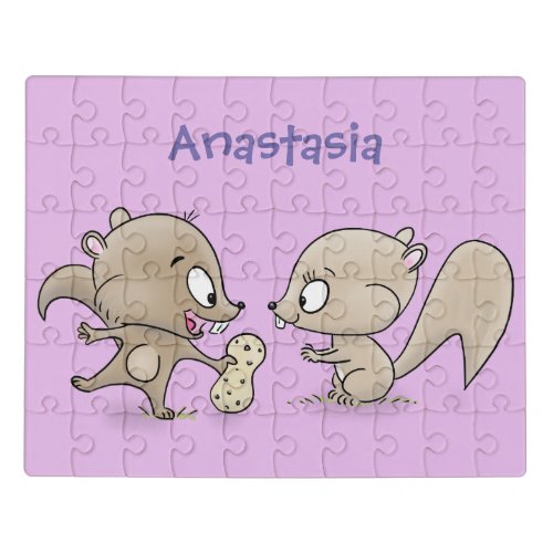 Cute funny squirrels cartoon illustration jigsaw puzzle