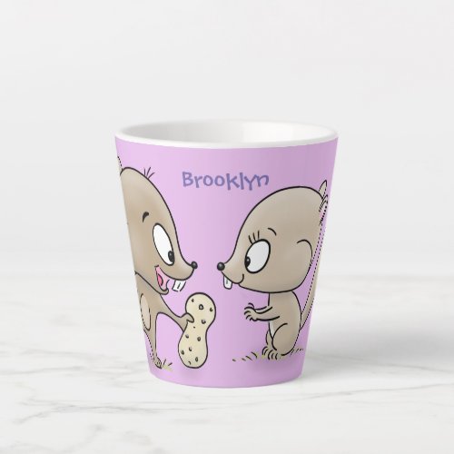 Cute funny squirrels cartoon illustration latte mug