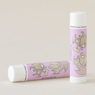Cute funny squirrels cartoon illustration lip balm