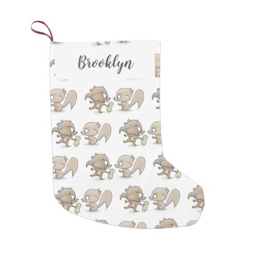 Cute funny squirrels cartoon illustration small christmas stocking