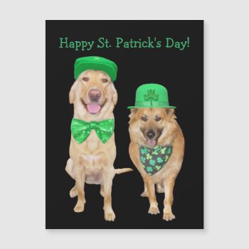 Cute  Funny St. Patrick's Day Irish Dogs Magnet by myrtieshuman at Zazzle