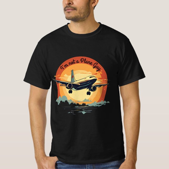Cute Funny Sunset Flight Airplane Quotes T-Shirt (Front)