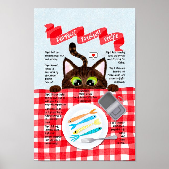 Cute Funny Tabby Cat Poster (Front)