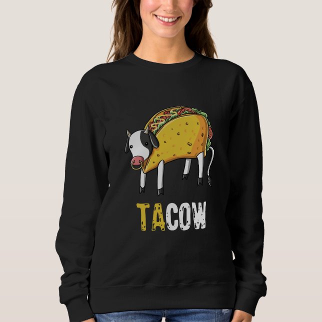 Cute Funny Taco Lover Cow Farmer For Kids Men Gift Sweatshirt (Front)
