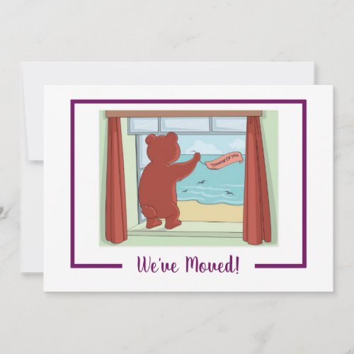 Cute Funny Teddy Bear Beach Weve Moved Visit Announcement