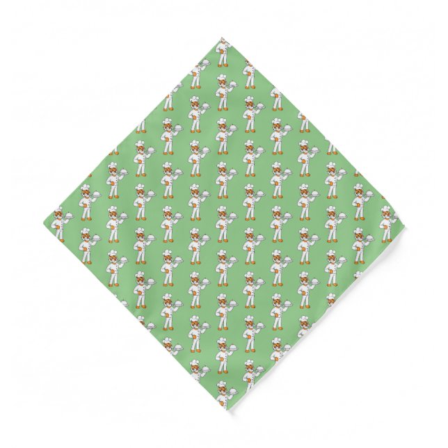 Cute funny tiger chef cartoon illustration  bandana (Front)