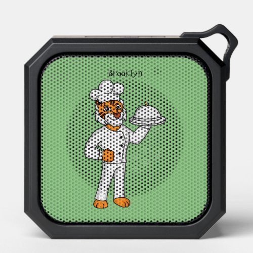 Cute funny tiger chef cartoon illustration  bluetooth speaker