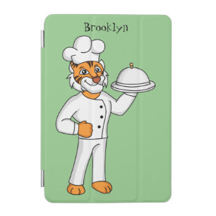 Cute funny tiger chef cartoon illustration iPad mini cover