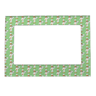 Cute funny tiger chef cartoon illustration magnetic frame