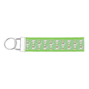 Cute funny tiger chef cartoon illustration wrist keychain