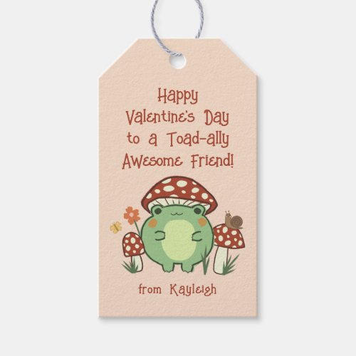 Cute Funny Toad_ally Awesome Classroom Valentine  Gift Tags