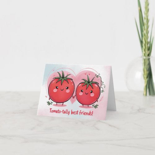 Cute Funny Tomato Pun Best Friend Happy Birthday Card