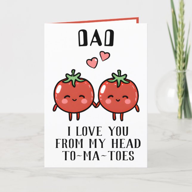 Cute Funny Tomato Pun Dad Happy Birthday Thank You Card