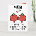 Cute Funny Tomato Pun Mom Happy Birthday Thank You Card | Zazzle