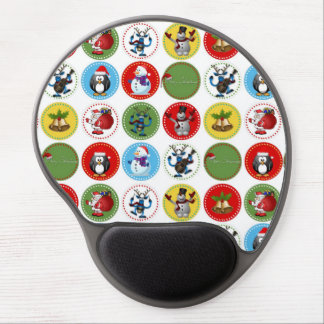 Cute funny trendy Christmas characters pattern Gel Mouse Pad