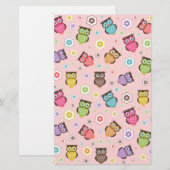 Cute funny trendy owls and flowers pattern (Front/Back)