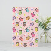 Cute funny trendy owls and flowers pattern (Standing Front)