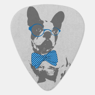 Cute funny trendy vintage animal French bulldog Guitar Pick