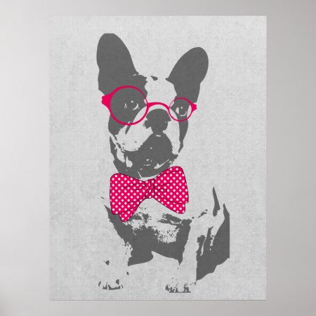 Cute Funny Trendy Vintage Animal French Bulldog Poster