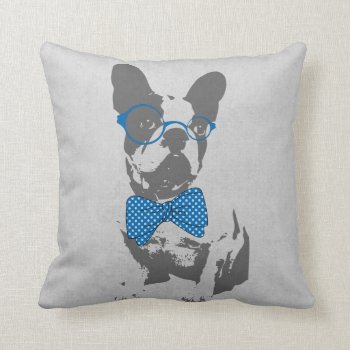 Cute Funny Trendy Vintage Animal French Bulldog Throw Pillow by InovArtS at Zazzle