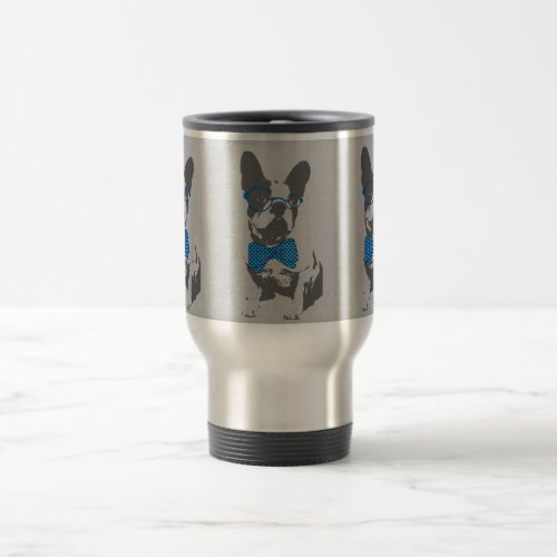 Cute funny trendy vintage animal French bulldog Travel Mug