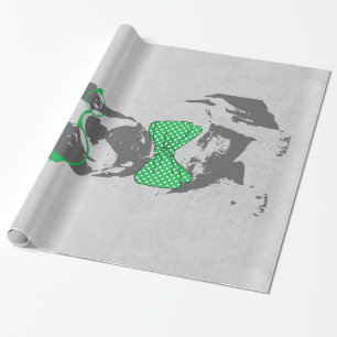 Cute funny trendy vintage animal French bulldog Wrapping Paper
