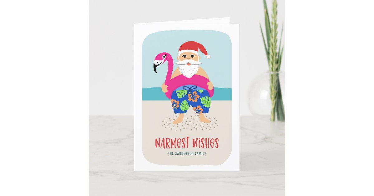 Cute Funny Tropical Beach Santa Pool Float Holiday Zazzle