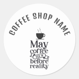 Cute funny Typography coffee sticker