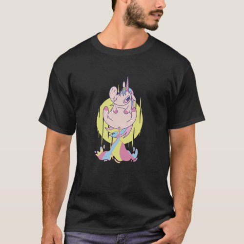 Cute Funny Unicorn farting rainbows Gift T_Shirt