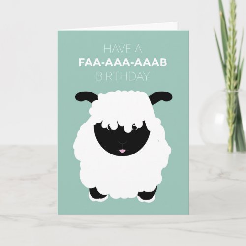 Cute Funny Valais Blacknose Sheep Fab Birthday Card