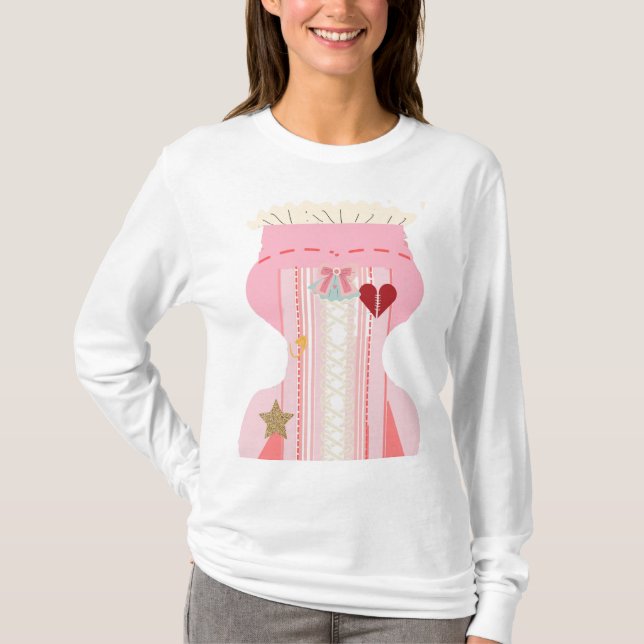 Cute Funny Valentine's Day Corset Bustier   T-Shirt (Front)