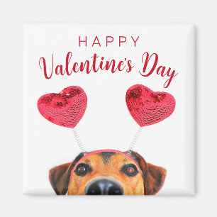 Cute Funny Valentine's Day Dog Heart Headband Magnet