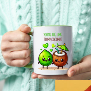 Cute Funny Valentine's Day Friendship Kawaii Two-Tone Coffee Mug