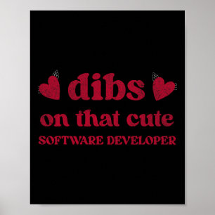 Cute Funny Valentine's Day Software Developer Wome Poster