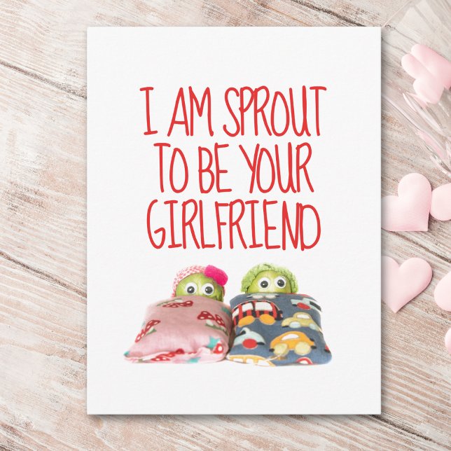 Cute funny Valentine's Day - SPROUT Vegan Love Postcard (Creator Uploaded)