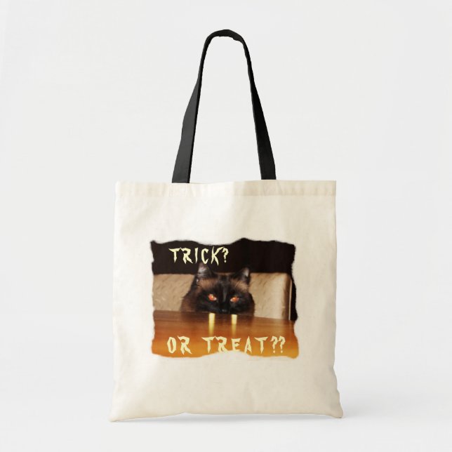 Cute, funny, vampire cat tote bag (Front)
