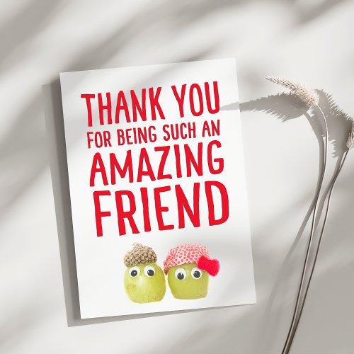 Cute funny vegan friends thank you card