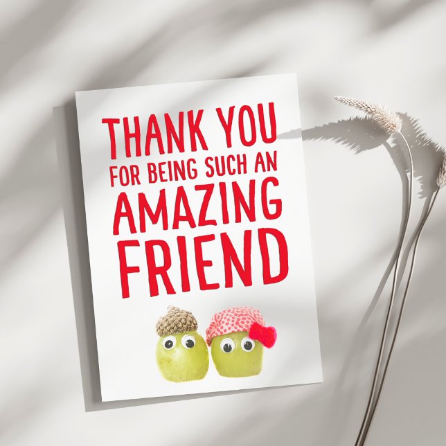 Cute Funny Vegan Friends Thank You Postcard (Creator Uploaded)