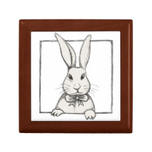 Cute Funny Vintage Bunny Drawing Fun Happy Easter